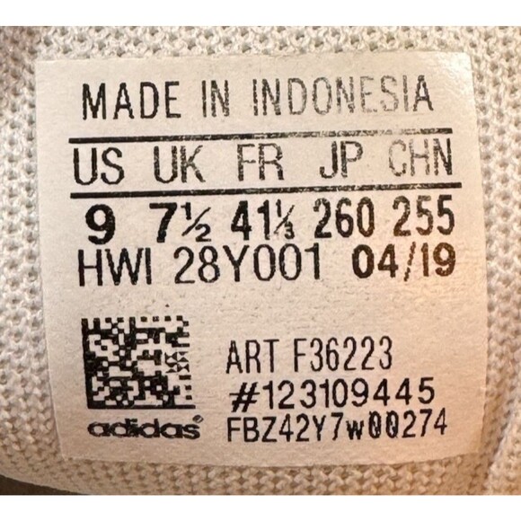 Adidas Advantage Women's Size 9 White on White Gold Heel Tab Leather Sneakers - Picture 11 of 11